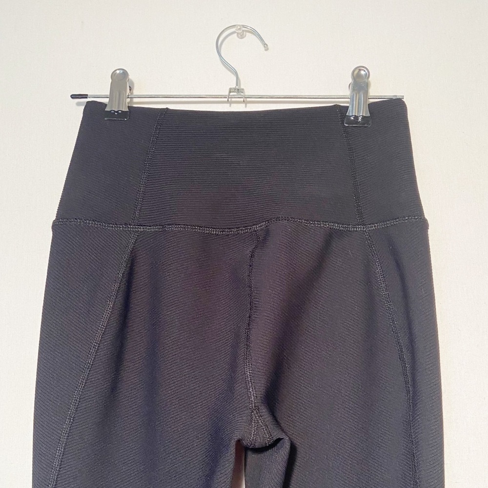 Gaiam Womens Black Ribbed Workout Athletic Leggings - Picture 4 of 5